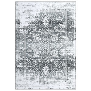 Machine Washable Area Rug Low Pile Vintage Ultra-Thin Non Slip Non Shedding Rugs Stain Resistant Foldable Indoor Carpet for Living Room Bedroom - 1 of 4