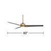 60" Casa Vieja Modern 3 Blade Indoor Ceiling Fan with Light LED Remote Soft Brass Black for House Bedroom Living Room Home Bedroom - 4 of 4