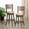 NicBex Dining Chairs Upholstered Chair Bar Height Chairs Slat Back Swivel Chair Leather Accent Seat for Kitchen - 2 of 4