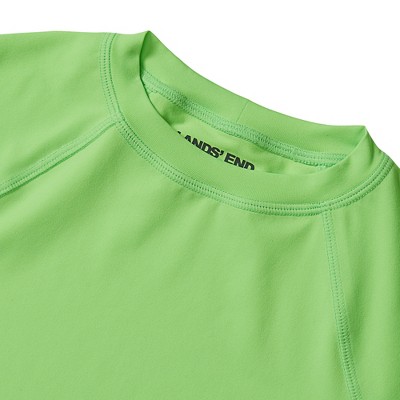 Lands' End Kids Sunshade UPF 50 Chlorine Resistant Short Sleeve Crew Neck Rash Guard - Medium - Bright Green Gecko — фото 3