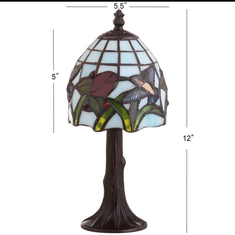 JONATHAN Y Hummingbird Tiffany-Style LED Table Lamp, 3 of 8