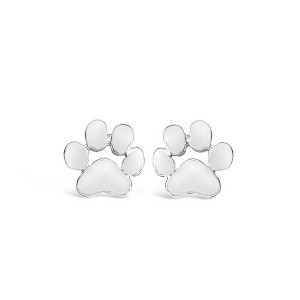 Hollywood Sensation 18K Gold-Plated Paw Print Stud Earrings for Pet Lovers - Available in Gold and Silver - 1 of 4