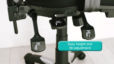 Black Mesh and Vinyl Ergonomic Swivel Office Chair