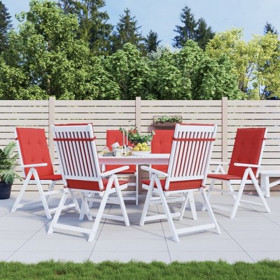 vidaXL Garden Highback Chair Cushions 6 pcs Red 47.2 in.x19.7 in.x1.2 in. Fabric