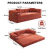 78.8'' Corduroy Modular Convertible Sectional Sofa Bed with Removable Backrest, Folding Seat Bag and Semi-Circular Armrests - 3 of 4