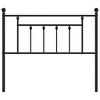 vidaXL Metal Headboard for Bed Frame - Classic Black Powder-Coated Steel Design - Sturdy & Stable - Supports Back - Suitable for 39.4" Mattress - 4 of 4