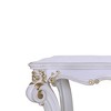 58" Vendome Accent Table Antique Pearl Finish - Acme Furniture: Scrolled Legs, Open Shelf - 3 of 4