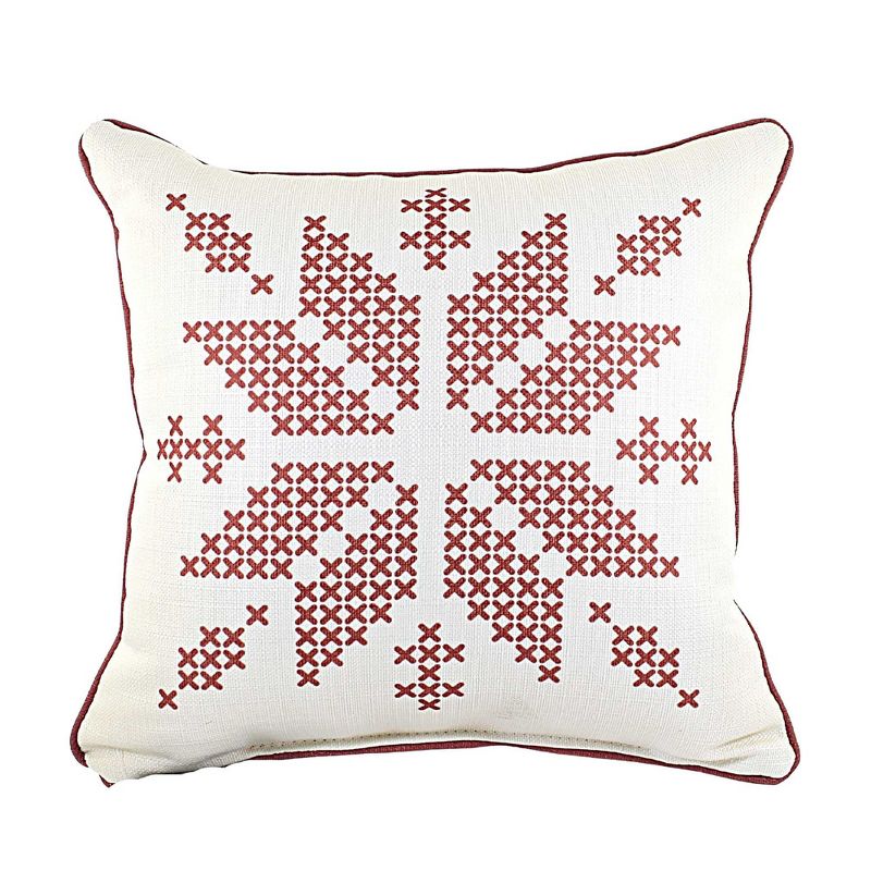 Little Birdie 16.0 Inch Sweater Snowflake Pillow Living Room Cross Stitch Throw Pillows, 1 of 2