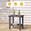 Tree City Double Outdoor Side Table, 2-Tier Weather-Resistant Patio End Table for Backyard, Porch & Pool, Durable HDPE Small Table - 3 of 4
