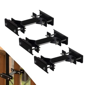 Outdoor Metal Patio Umbrella Clamp for Fence Post, Railing, Bleachers, or Benches - Strong and Durable, Keeps Secure in Any Weather, 3 – Pack - 1 of 4