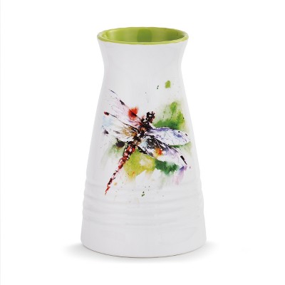 DEMDACO Garden Visitor Dragonfly Vase 7 x 5 - Green