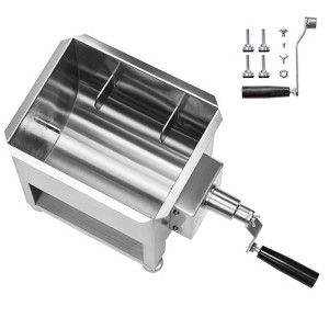 VEVOR Manual Meat Mixer, 15L Fixed Tank Meat Processing Equipment(Mixing Max 15LBS for Meat), Stainless Steel Meat Mixer,  Silver - 1 of 4
