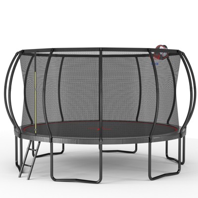 VisioGear Trampoline, Trampoline with Safety Enclosure Net, Trampoline for Kids and Adults, Black, 182.28"*182.28"*101.88"