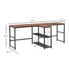Aghana Digitals 83" Dark Walnut Double Workstation Desk with 2-Tier Storage Shelves, Spacious - 3 of 4