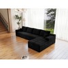 131.9"68.9" Plush Corduroy 4-Piece Modular Sectional Sofa with No Assembly Required and Comfortable Chaise Lounge - 3 of 4