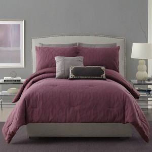 King 3pc Aubergine Matelasse Comforter Set Purple - Ayesha Curry