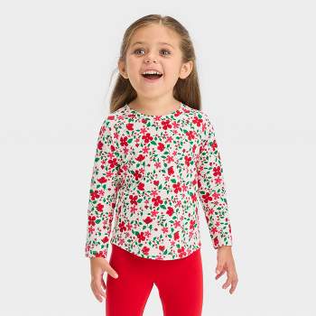 Toddler Girls' Floral Long Sleeve T-Shirt - Cat & Jack™ Cream