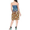 HAPPY BAY Women's Halter Smocked Flowy Beach Dress Tube Top Strapless Dresses One Size Gold Leopard - 3 of 3