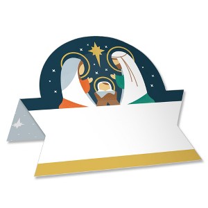 Big Dot of Happiness Holy Nativity - Manger Scene Religious Christmas Tent Buffet Card - Table Setting Name Place Cards - Set of 24 - 1 of 4