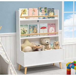 Airsurfer 3-Tier Kids Bookshelf Children's Book and Toy Organizer toy Storage Cabinet Organizer  for Kids' Rooms, Playrooms - 1 of 4