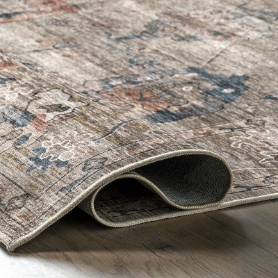 Cleora Multicolor Floral Machine Washable Area Rug