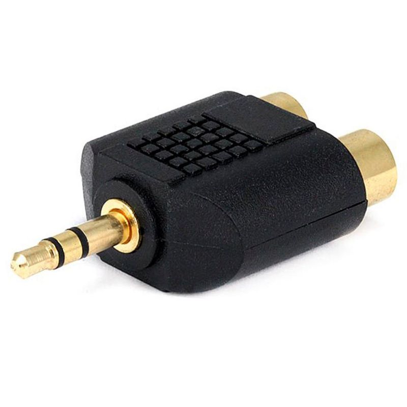 Monoprice 3.5mm TRS Stereo Plug to 2x RCA Jack Splitter Adapter, Gold Plated, 1 of 3