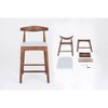 NicBex 24" Mid-Century Bar Stools Set of 2,Modern Counter Height Bar Stools with Padded Seat,Solid Wood Barstools for Kitchen Island & Dining - 4 of 4