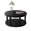 Sapphtopaz Round Coffee Table with Sturdy Wood Legs Thickened Top Side Table with 2-Tier Storage Modern Coffee Tables for Living Room,Apartment - 3 of 4