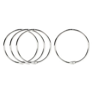 Unique Bargains Metal Loose Leaf Bundle Book Rings Keyrings 2.2" Outside Dia Silver Tone 4 Pcs - 1 of 4