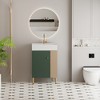 GlasFlength Bathroom Storage Cabinets, Freestanding, Open shelving Bathroom Vanity，Assembly Required, Multicolored, 21.6"*12.2"*33.8" - 3 of 4