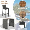 ELJGET 5PCS Patio Bar Set Rattan Bar Furniture Set w/ Table & 4 Height Stools Gray - 4 of 4