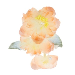 Unique Bargains Flowers Pattern Hair Clip 4.72"x4.72" Orange-yellow 1 Pc - 1 of 4