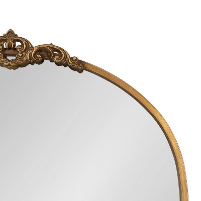 Gold Ornate Arched Wall Mirror with Garland Detailing