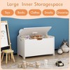 VASIP Kids Toy Storage Chest with Safety Hinged Lid, Wooden Organizer Box for Children Ages 2+,White - 3 of 4