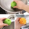 Unique Bargains Kitchen Plastic Dish Bowl Pan Washing Cleaning Ball Brush Scrubber Cleaner Yellow 6 Pcs - 3 of 3