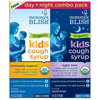 Mommy&#39;s Bliss Organic Kids&#39; Day &#38; Night Immunity Boost &#38; Cough Relief Syrup Combo Pack - 8 fl oz/2pk