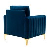Set of 2 Iapygia Contemporary Tufted Wooden Upholstered Club Chair with Metal Legs for Bedroom Club Chair| ART OF LIVING DESIGNS - 4 of 4