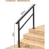 COZONY Metal Handrails for Outdoor Steps, Adjustable Stair Railing with All-Weather Coating, Heavy Duty Hand Rail Kit for Porch, Stairs, Balcony - 2 of 4