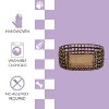 THE LICKER STORE Gigi Modern Bohemian Handwoven Hyacinth Open-Weave Oval Pet Bed with Machine-Washable Cushion - 3 of 4