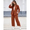Women Two Piece Casual Outfits Y2K Loungewear Pleated Wide Leg Pants Long Sleeve Button Down Shirt Streetwear Set - 4 of 4