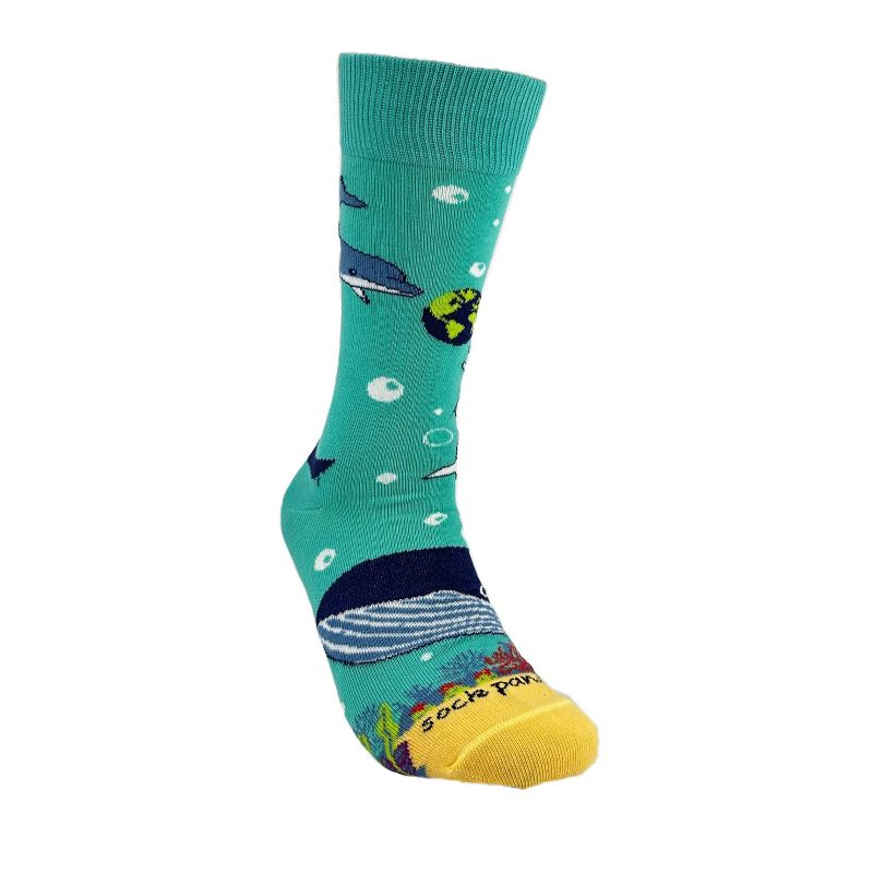 Dolphins and the Earth Socks (Women's Sizes Adult Medium) from the Sock Panda, 5 of 7