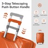 INFURNIC Bag And Luggage Sets Hard Shell Rolling Suitcase Set, 3 Piece Textured Luggage with Wheels for Business Travel, Orange, 21.65"*13.19"*31.1" - 4 of 4