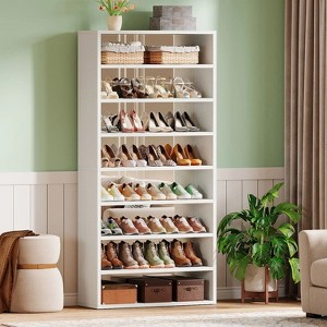 Hommoo Tall Shoe Rack with Mirror Design - 1 of 4