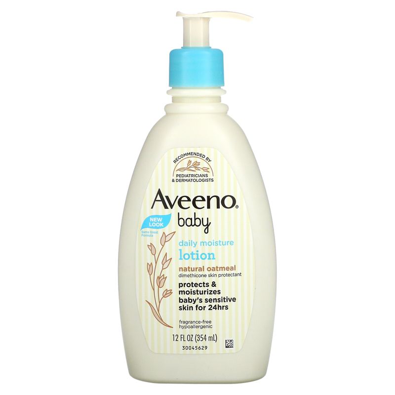Aveeno Baby, Daily Moisture Lotion, Fragrance Free, 12 fl oz (354 ml), 1 of 3