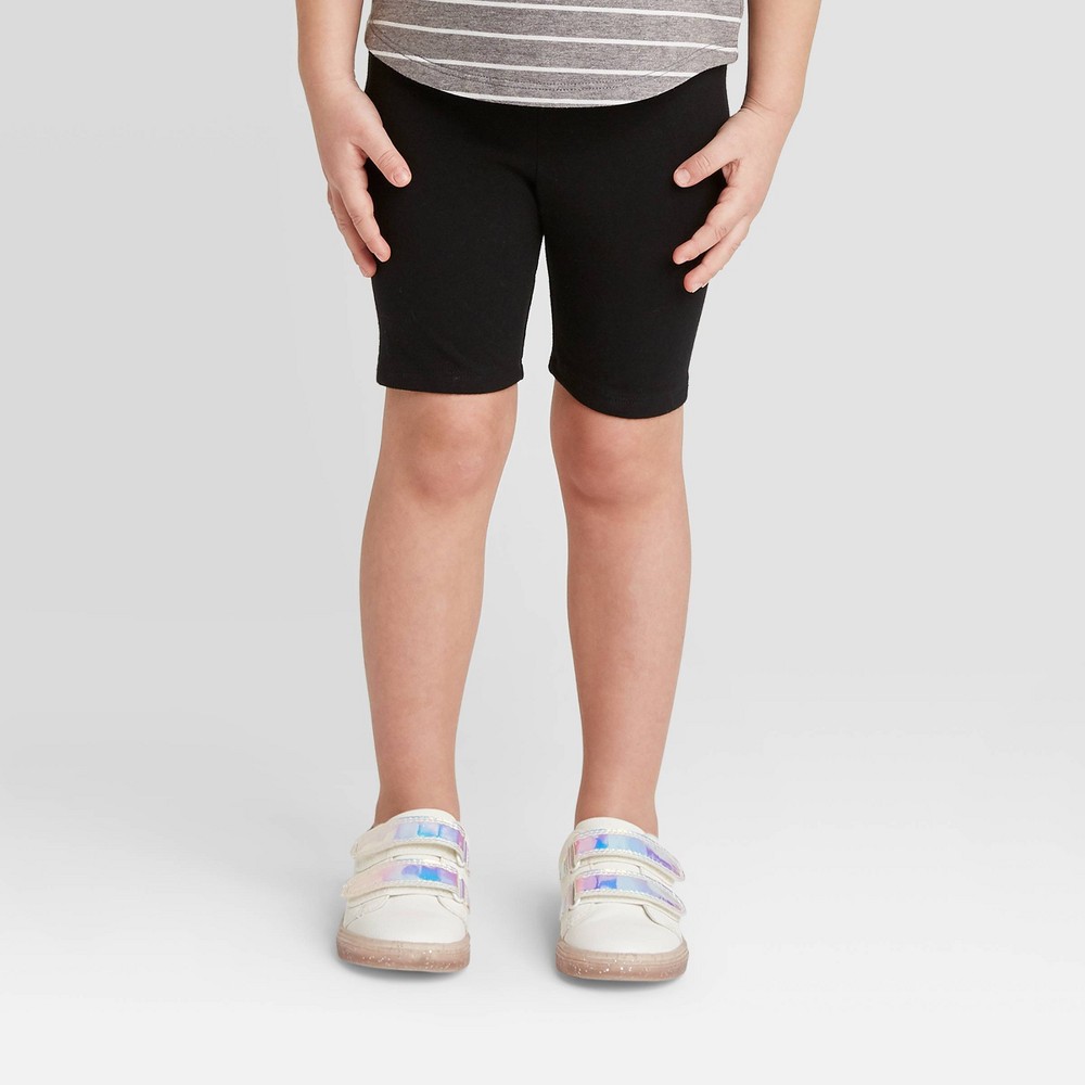 Photos - Cycling Clothing Toddler Girls' Bike Shorts - Cat & Jack™ Black 18M: Comfortable Jersey Cot