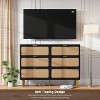 Rattan 6 Drawer Dressers for Bedroom, Boho Wooden Chests of Drawers,  Modern Double Dresser Chest for Living Room, Entryway, Kids Room - 3 of 4