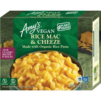 Amy's Organic Gluten Free and Vegan Frozen  Rice Macaroni and Cheese - 8oz
