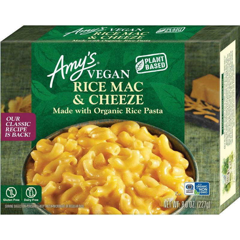 Amy&#39;s Organic Gluten Free and Vegan Frozen  Rice Macaroni and Cheese - 8oz, 1 of 6