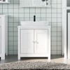 vidaXL Solid Pine Wood Bathroom Sink Cabinet Berg Range in White Color, offering Spacious Storage Space, Ideal for Bathroom Essentials, Easy-to-Clean - 2 of 4