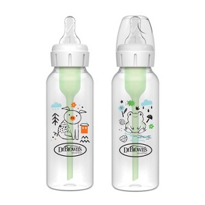 Dr. Brown's Anti-Colic Options+ Narrow-Neck Baby Bottle - Pig & Frog Deco - 8 fl oz/2pk - 1 of 4